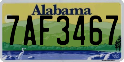 AL license plate 7AF3467