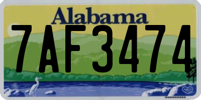 AL license plate 7AF3474