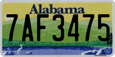 AL license plate 7AF3475