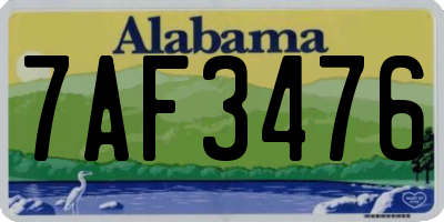 AL license plate 7AF3476