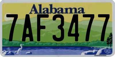 AL license plate 7AF3477