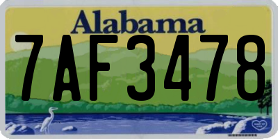 AL license plate 7AF3478