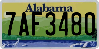 AL license plate 7AF3480