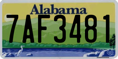 AL license plate 7AF3481