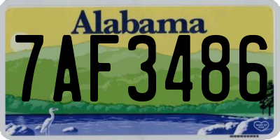 AL license plate 7AF3486