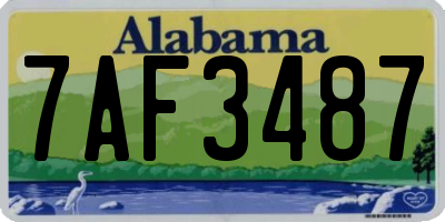 AL license plate 7AF3487