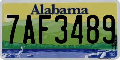 AL license plate 7AF3489