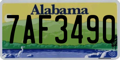 AL license plate 7AF3490