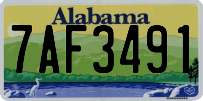 AL license plate 7AF3491