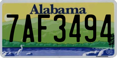 AL license plate 7AF3494