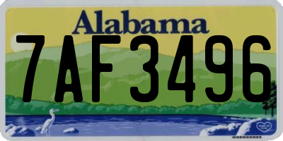 AL license plate 7AF3496