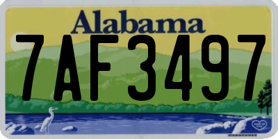 AL license plate 7AF3497