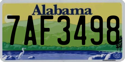 AL license plate 7AF3498