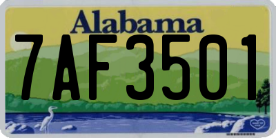 AL license plate 7AF3501