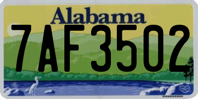 AL license plate 7AF3502