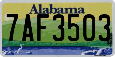 AL license plate 7AF3503