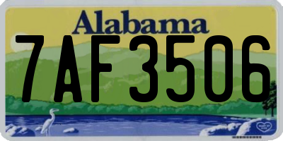 AL license plate 7AF3506