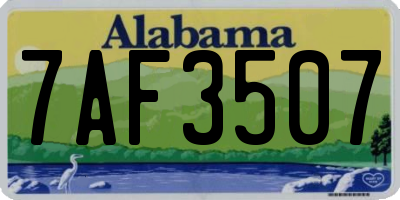 AL license plate 7AF3507