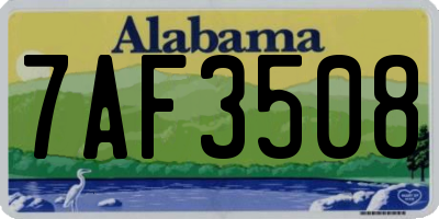 AL license plate 7AF3508