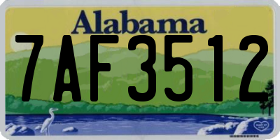AL license plate 7AF3512