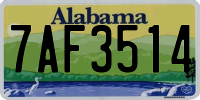 AL license plate 7AF3514