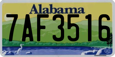 AL license plate 7AF3516