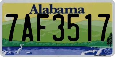 AL license plate 7AF3517