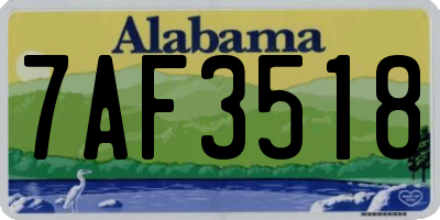 AL license plate 7AF3518
