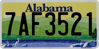 AL license plate 7AF3521