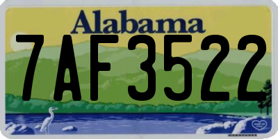 AL license plate 7AF3522