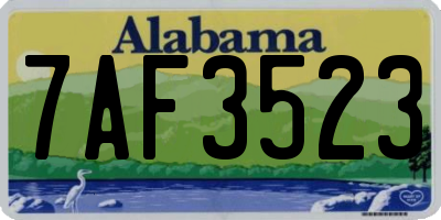 AL license plate 7AF3523