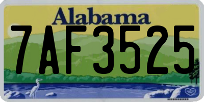 AL license plate 7AF3525