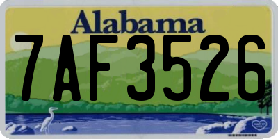 AL license plate 7AF3526