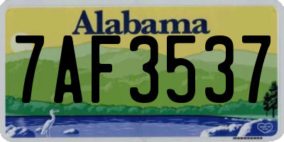 AL license plate 7AF3537