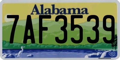 AL license plate 7AF3539