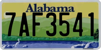 AL license plate 7AF3541