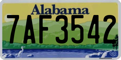 AL license plate 7AF3542