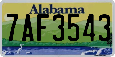 AL license plate 7AF3543
