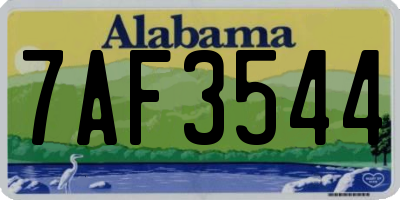 AL license plate 7AF3544