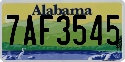 AL license plate 7AF3545