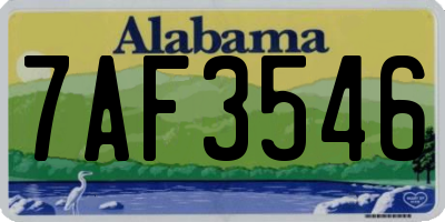AL license plate 7AF3546