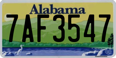 AL license plate 7AF3547