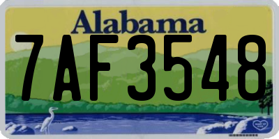 AL license plate 7AF3548
