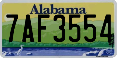 AL license plate 7AF3554