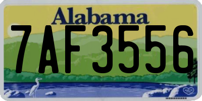 AL license plate 7AF3556