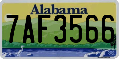 AL license plate 7AF3566