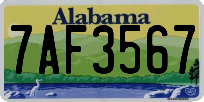 AL license plate 7AF3567