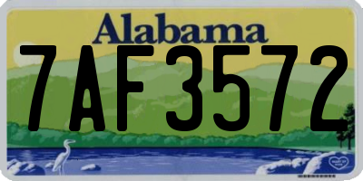 AL license plate 7AF3572