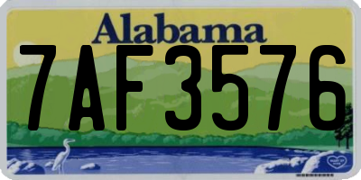 AL license plate 7AF3576