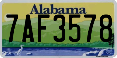 AL license plate 7AF3578